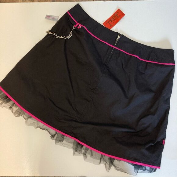 NWT Size 26 3X/4X Tripp NYC Curve Black & Pink Tulle Ruffle Chain Skirt - Picture 2 of 12
